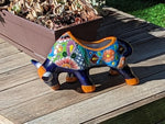 Talavera Bull Planter, Ceramic Mexican Planter Pot for Indoor Home Decor or Outdoor Garden Decor is also Exquisite Hand Painted Yard Art