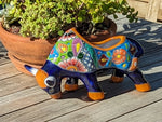 Talavera Bull Planter, Ceramic Mexican Planter Pot for Indoor Home Decor or Outdoor Garden Decor is also Exquisite Hand Painted Yard Art