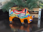 Talavera Bull Planter, Ceramic Mexican Planter Pot for Indoor Home Decor or Outdoor Garden Decor is also Exquisite Hand Painted Yard Art