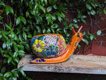 Talavera Snail Planter, Ceramic Mexican Planter Pot for Indoor Home Decor or Outdoor Garden Decor is also Exquisite Hand Painted Yard Art