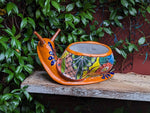 Talavera Snail Planter, Ceramic Mexican Planter Pot for Indoor Home Decor or Outdoor Garden Decor is also Exquisite Hand Painted Yard Art