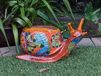 Talavera Snail Planter, Ceramic Mexican Planter Pot for Indoor Home Decor or Outdoor Garden Decor is also Exquisite Hand Painted Yard Art