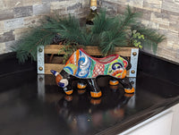 Talavera Bull Planter, Ceramic Mexican Planter Pot for Indoor Home Decor or Outdoor Garden Decor is also Exquisite Hand Painted Yard Art