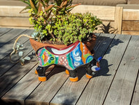 Talavera Bull Planter, Ceramic Mexican Planter Pot for Indoor Home Decor or Outdoor Garden Decor is also Exquisite Hand Painted Yard Art