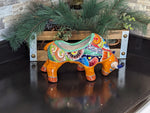 Talavera Bull Planter, Ceramic Mexican Planter Pot for Indoor Home Decor or Outdoor Garden Decor is also Exquisite Hand Painted Yard Art