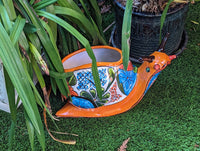 Talavera Snail Planter, Ceramic Mexican Planter Pot for Indoor Home Decor or Outdoor Garden Decor is also Exquisite Hand Painted Yard Art
