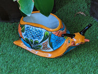 Talavera Snail Planter, Ceramic Mexican Planter Pot for Indoor Home Decor or Outdoor Garden Decor is also Exquisite Hand Painted Yard Art