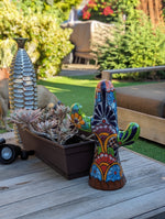 Saguaro Cactus Decor is Colorful Mexican Talavera Pottery, Cactus Room Decor for Bedroom, Bathroom, Outdoor Decorations, or a Unique Gift