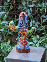 Saguaro Cactus Decor is Colorful Mexican Talavera Pottery, Cactus Room Decor for Bedroom, Bathroom, Outdoor Decorations, or a Unique Gift