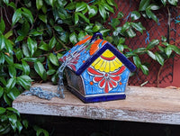 Ceramic Bird Feeder Talavera Pottery, Decorative Outdoor Hanging Feeder Station, Handmade Mexican Pottery to Attract Wild Birds