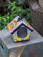 Ceramic Bird Feeder Talavera Pottery, Decorative Outdoor Hanging Feeder Station, Handmade Mexican Pottery to Attract Wild Birds