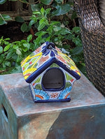 Ceramic Bird Feeder Talavera Pottery, Decorative Outdoor Hanging Feeder Station, Handmade Mexican Pottery to Attract Wild Birds