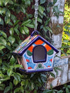 Ceramic Bird Feeder Talavera Pottery, Decorative Outdoor Hanging Feeder Station, Handmade Mexican Pottery to Attract Wild Birds