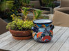 10.5" Round Planters | Ceramic Flower Pot is Handmade Talavera Pottery for Outdoor Garden Decor, Indoor Home Decor or Housewarming Gift