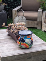 10.5" Round Planters | Ceramic Flower Pot is Handmade Talavera Pottery for Outdoor Garden Decor, Indoor Home Decor or Housewarming Gift