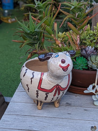 Ceramic Sheep Planter & Flower Pot | Handmade Mexican Pottery from Atzompa, Mexico is Indoor Home Decor, Outdoor Yard Decor, Terracotta Pot