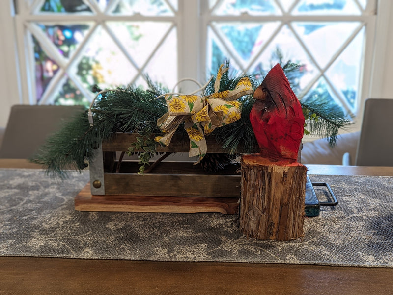 Handmade Northern Cardinal | Home Decor or Yard Art Made in the USA by Wood Chainsaw Artist in Texas