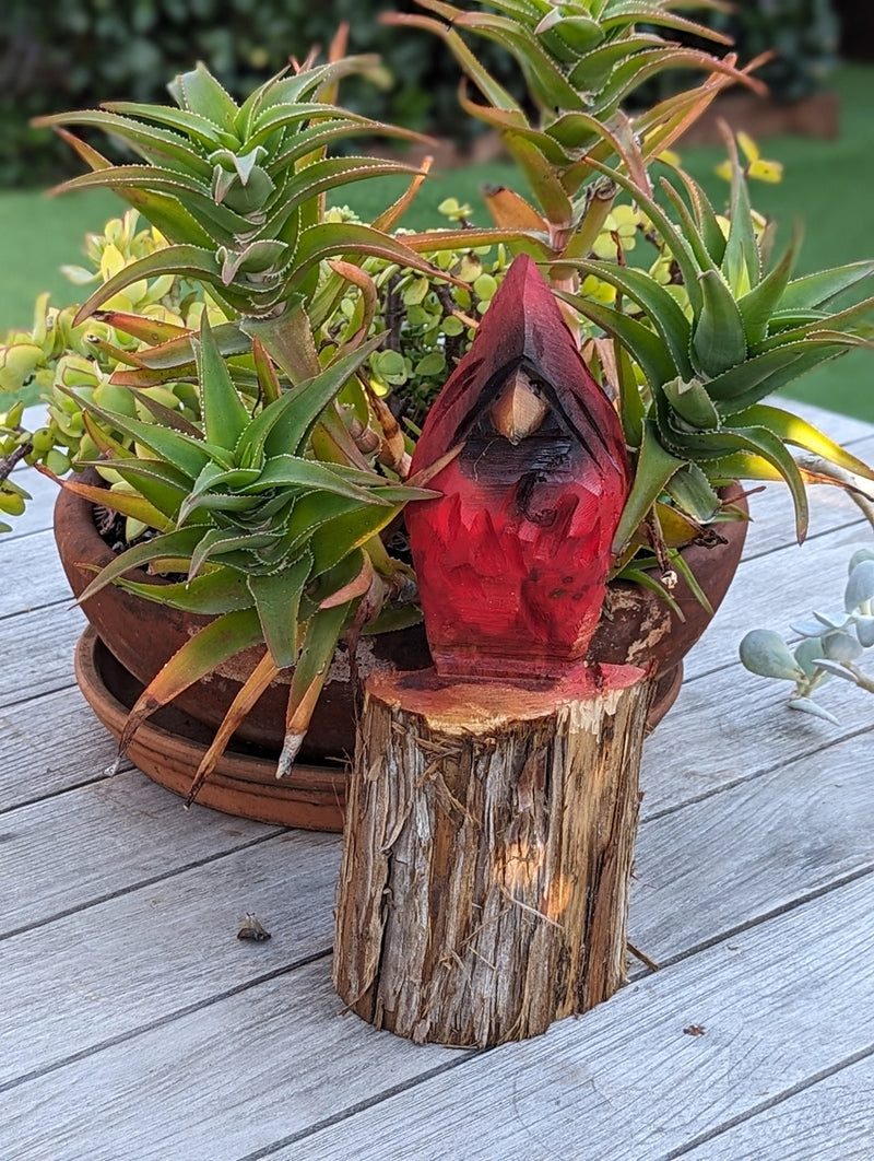 Handmade Northern Cardinal | Home Decor or Yard Art Made in the USA by Wood Chainsaw Artist in Texas