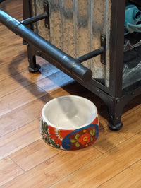 Dog Dish Ceramic Pet Bowl, Talavera Pottery for Small Dog, Hand Painted Dog Lover Gift, Pet Bowls