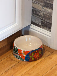 Dog Dish Ceramic Pet Bowl, Talavera Pottery for Small Dog, Hand Painted Dog Lover Gift, Pet Bowls