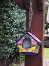 Ceramic Bird Feeder Talavera Pottery, Decorative Outdoor Hanging Feeder Station, Handmade Mexican Pottery to Attract Wild Birds