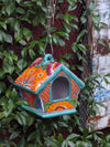 Ceramic Bird Feeder Talavera Pottery, Decorative Outdoor Hanging Feeder Station, Handmade Mexican Pottery to Attract Wild Birds