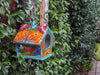 Ceramic Bird Feeder Talavera Pottery, Decorative Outdoor Hanging Feeder Station, Handmade Mexican Pottery to Attract Wild Birds