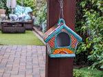 Ceramic Bird Feeder Talavera Pottery, Decorative Outdoor Hanging Feeder Station, Handmade Mexican Pottery to Attract Wild Birds