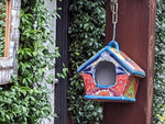 Ceramic Bird Feeder Talavera Pottery, Decorative Outdoor Hanging Feeder Station, Handmade Mexican Pottery to Attract Wild Birds