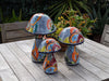 Mushroom Garden Decor & Yard Art, Ceramic Talavera Pottery, Unique Home Decor, 3 Toadstools Handmade in Mexico