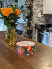 Dog Dish Ceramic Pet Bowl, Talavera Pottery for Small Dog, Hand Painted Dog Lover Gift, Pet Bowls