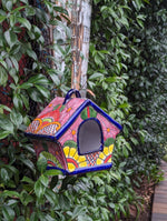 Ceramic Bird Feeder Talavera Pottery, Decorative Outdoor Hanging Feeder Station, Handmade Mexican Pottery to Attract Wild Birds