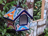 Ceramic Bird Feeder Talavera Pottery, Decorative Outdoor Hanging Feeder Station, Handmade Mexican Pottery to Attract Wild Birds