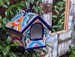 Ceramic Bird Feeder Talavera Pottery, Decorative Outdoor Hanging Feeder Station, Handmade Mexican Pottery to Attract Wild Birds