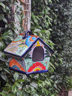 Ceramic Bird Feeder Talavera Pottery, Decorative Outdoor Hanging Feeder Station, Handmade Mexican Pottery to Attract Wild Birds