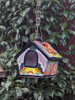 Ceramic Bird Feeder Talavera Pottery, Decorative Outdoor Hanging Feeder Station, Handmade Mexican Pottery to Attract Wild Birds