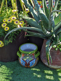 Stunning 10.5" Round Planter, Talavera Ceramic Flower Pot, Use Handmade Pottery for Outdoor Garden Decor or Indoor Home Decor, Unique Gift