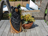 Chainsaw Carved Black Bear Garden Decor & Yard Art to Greet Your Guests with a Handmade Wooden Statue on Your Front Porch 16-20&quot; Tall