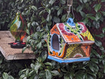 Ceramic Bird Feeder Talavera Pottery, Decorative Outdoor Hanging Feeder Station, Handmade Mexican Pottery to Attract Wild Birds