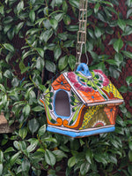 Ceramic Bird Feeder Talavera Pottery, Decorative Outdoor Hanging Feeder Station, Handmade Mexican Pottery to Attract Wild Birds