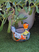 Talavera Chicken Ceramic Planter & Colorful Flower Pot, Handmade Outdoor Yard Decor or Indoor Plant Pot, Colorful Mexican Garden Decor