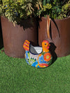 Talavera Chicken Planter & Ceramic Flower Pot, Handmade Outdoor Yard Decor or Indoor Plant Pot, Colorful Mexican Garden Decor