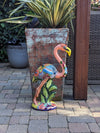 Pink Flamingo Home Decor or Yard Art, Talavera Pottery to use as Home Decor, Porch Decoration or Outdoor Decor