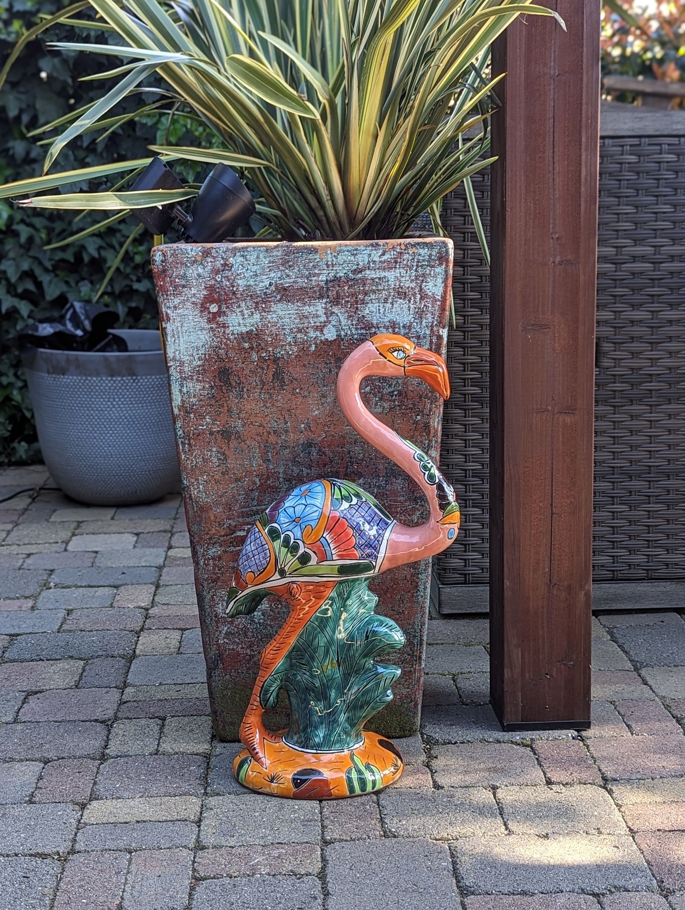 Pink Flamingo Talavera Home Decor & Garden Art | Gorgeous Handmade